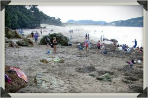 La plage de Hot Water Beach