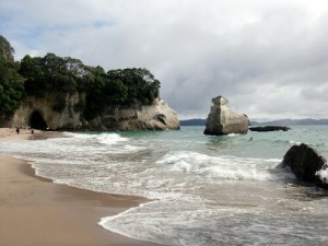 La plage de Cathedral Cove